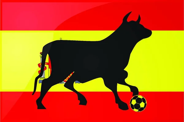 Bull Spaans Voetbal Grafische Vector Illustratie — Stockvector