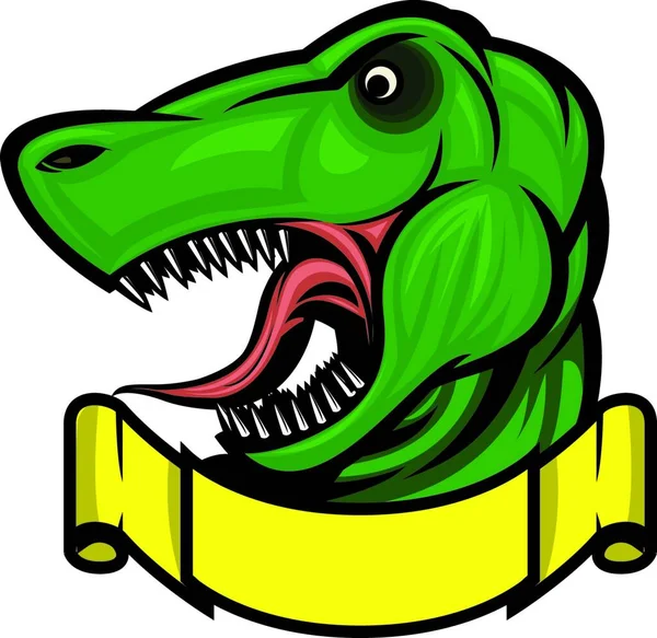 Mascota Dinosaurio Ilustración Vectorial Gráfica — Vector de stock