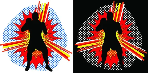 Boxer Pop Art Illustrazione Grafica Vettoriale — Vettoriale Stock