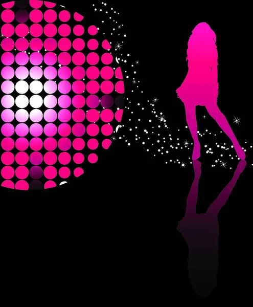 Mädchen Tanzen Rosa Hintergrund Vektor Illustration — Stockvektor