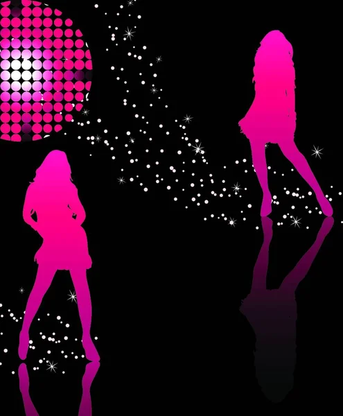 Meisjes Dansen Grafische Vector Illustratie — Stockvector