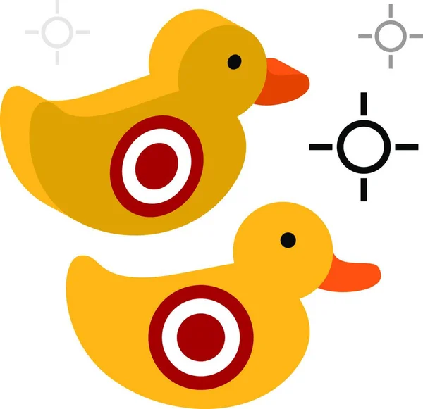 Duck Shooting Target Vektor Illustration — Stock vektor