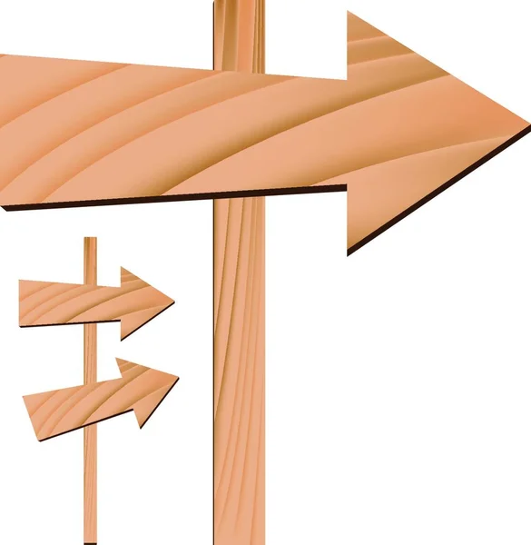 Wooden Arrow Sign Vector Illustration — Stock Vector