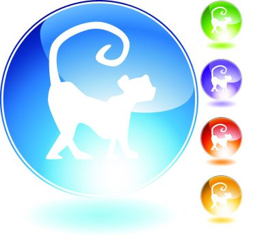 Maymun Kristal Simgesi, vektör illüstrasyonu 