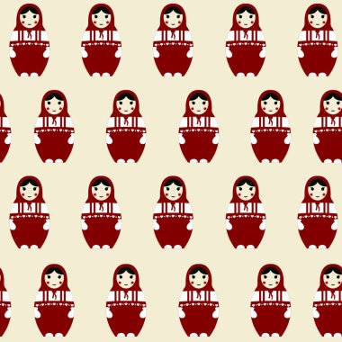 Matrioshka bebek, vektör illüstrasyonu 