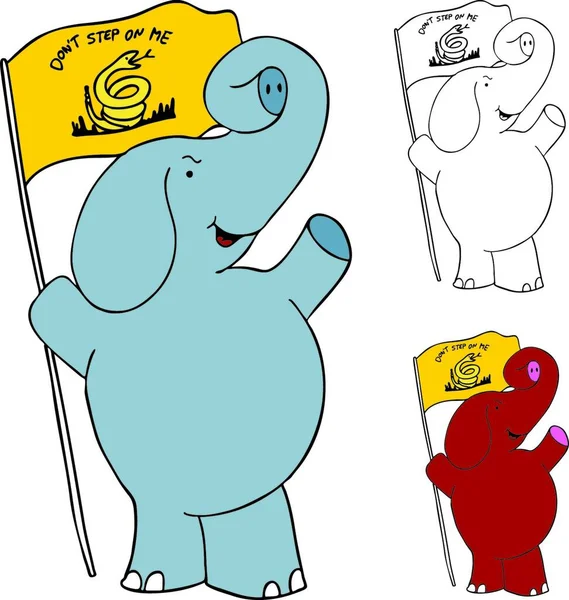 Protest Flag Elephant Simple Vector Illustration — Vector de stock