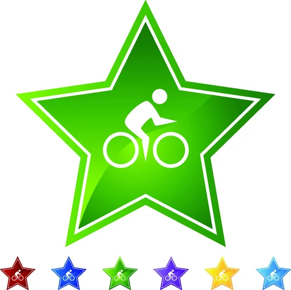Star Icon Bicicleta Ilustração Vetorial — Vetor de Stock
