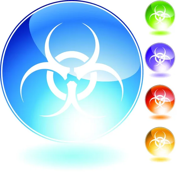 Biohazard Crystal Icon Illustration Vectorielle Simple — Image vectorielle