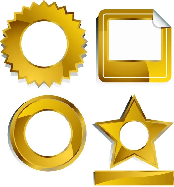 Gold Label Set Illustration Vectorielle — Image vectorielle