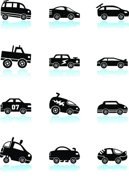 Иконки Гоночных Автомобилей Векторная Иллюстрация — стоковый вектор