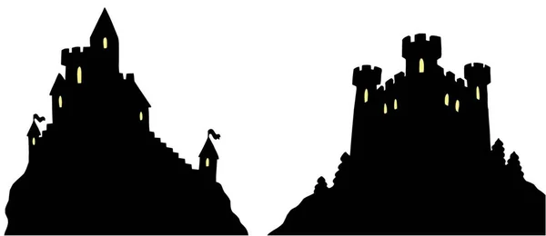 Castles Silhouettes Graphic Vector Illustration — Stock Vector