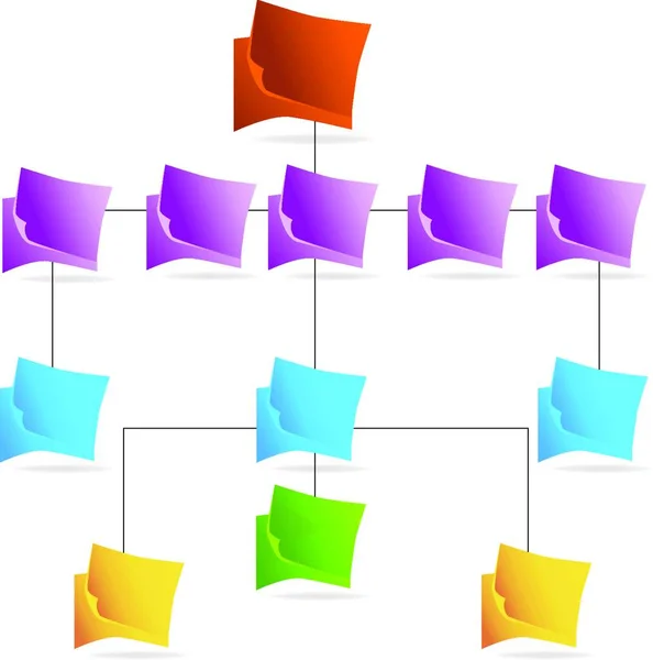 Organigramme Illustration Vectorielle Colorée — Image vectorielle