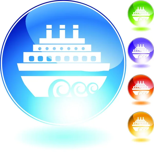 Barca Icona Web Vettoriale Illustrazione — Vettoriale Stock