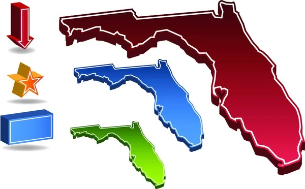 Floride Illustration Vectorielle Carte — Image vectorielle