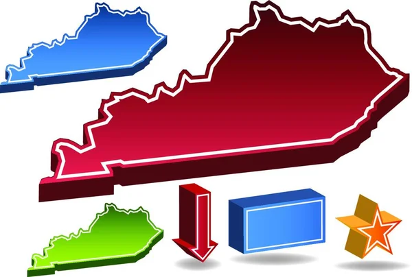 Kentucky Kaart Vector Illustratie — Stockvector