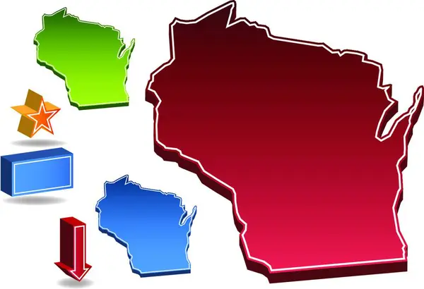 Wisconsin Illustration Vectorielle Carte — Image vectorielle