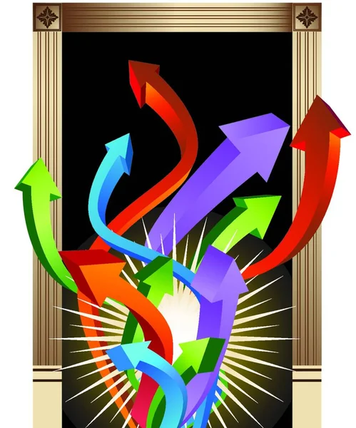 Porte Succès Illustration Vectorielle Colorée — Image vectorielle