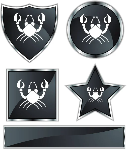 Black Badges Simple Vector Illustration — Image vectorielle