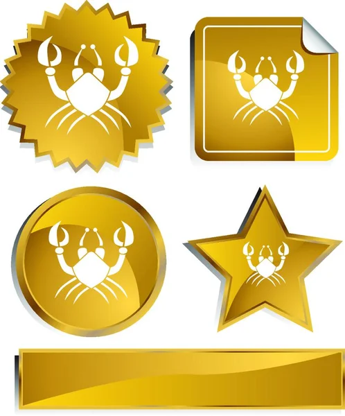 Gouden Badges Set Vectorillustratie — Stockvector