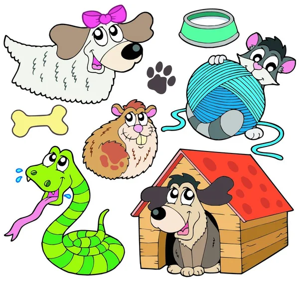 Állatgyűjtemény Grafikus Vektor Illusztráció — Stock Vector