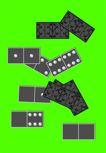 Dominoes Επιτραπέζιο Παιχνίδι Γραφική Διανυσματική Απεικόνιση — Διανυσματικό Αρχείο