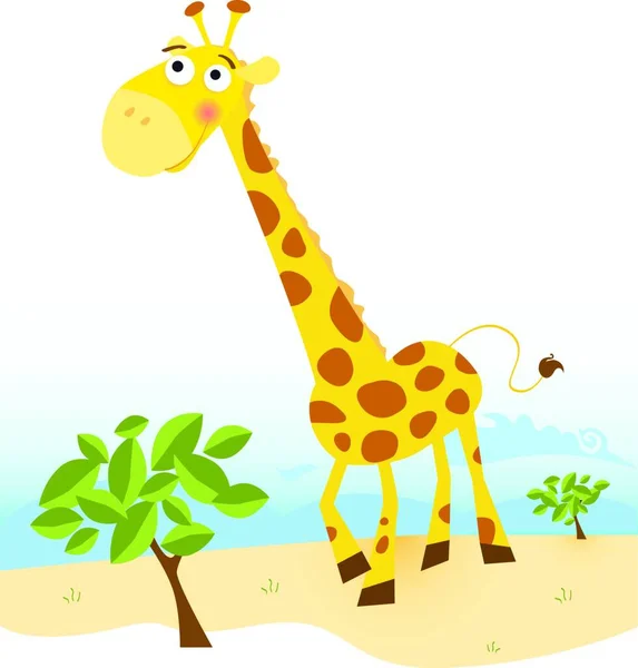 Giraff Grafisk Vektor Illustration — Stock vektor