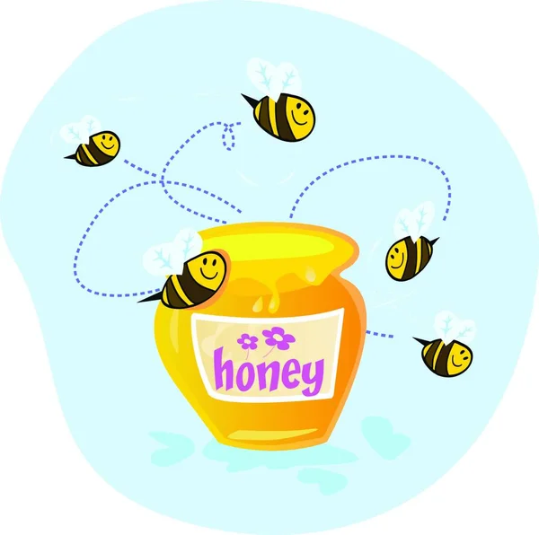 甜蜂蜜 图形矢量插图 — 图库矢量图片