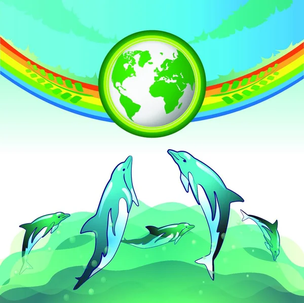 Eco Earth Vektor Illustration — Stock vektor