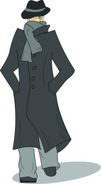 Ceketli adam, grafik vektör çizimi