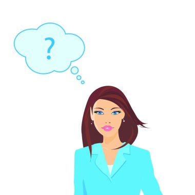 Konuşma balonu olan kadın, vektör basit tasarım 