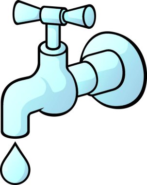 Tap damlaması, grafik vektör illüstrasyonu