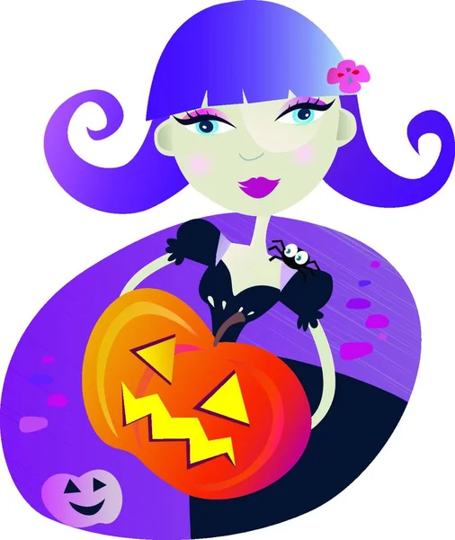 Halloween Witch Girl — Stock Vector