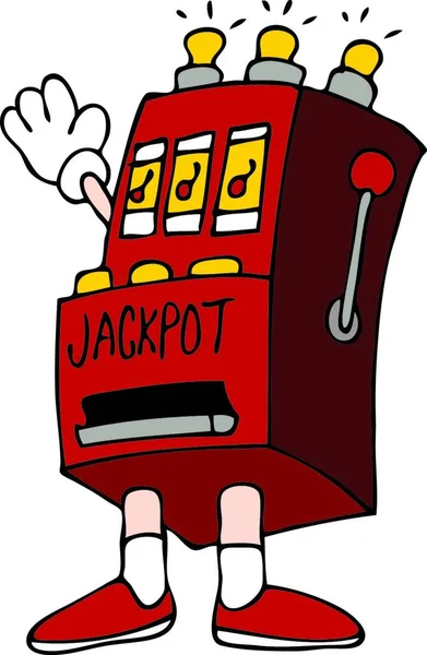 Jackpot Slot Makinesi Grafik Vektör Illüstrasyonu — Stok Vektör