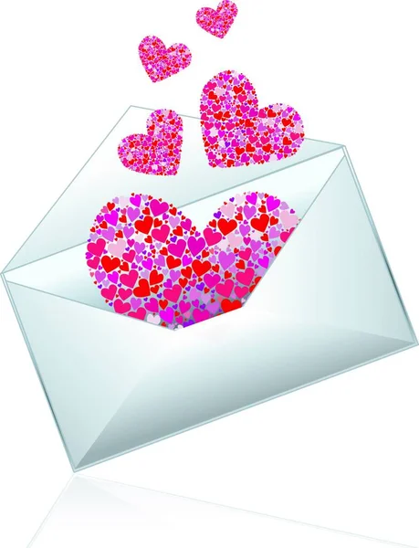 Mail Mit Liebe Einfache Vektorillustration — Stockvektor