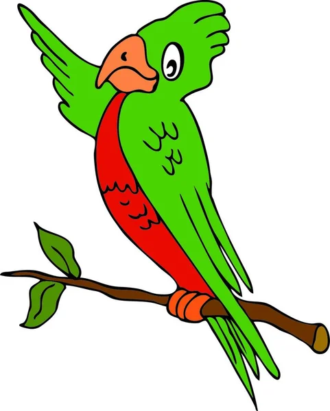 Papoušek Ukazující Grafická Vektorová Ilustrace — Stockový vektor