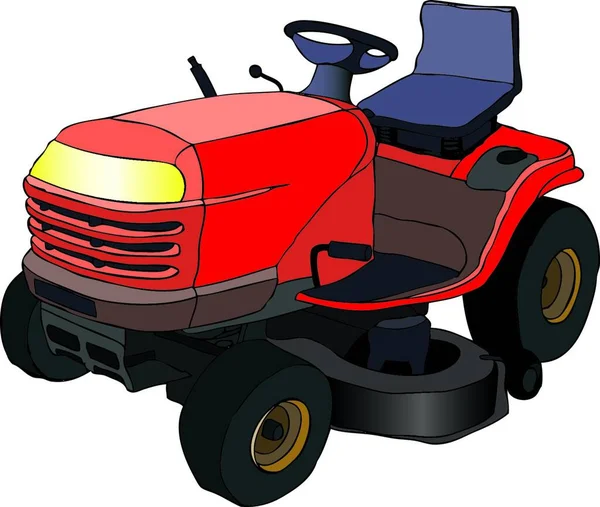 Lawn Mower Tractor Graphic Vector Illustration — Stock Vector