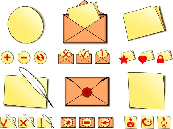 Set Von Symbolen Für Mail — Stockvektor