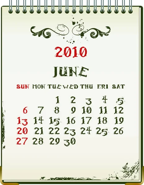 Kalendář Vektorové Ilustraci 2010 — Stockový vektor