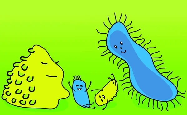 Bacteria Family Animation Graphic Vector Illustration — Stock Vector