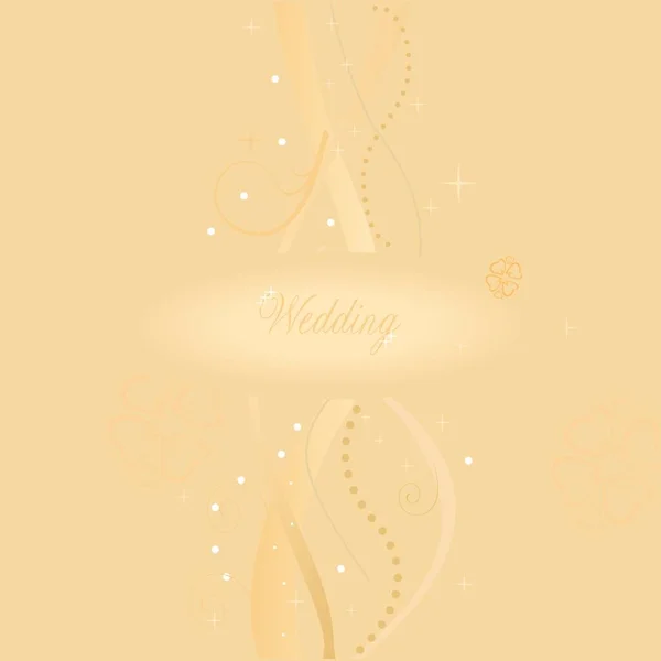 Eine Schöne Beige Hochzeitskarte — Stockvektor