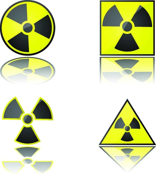 Radioaktivní Symboly Vektor Jednoduchý Design — Stockový vektor