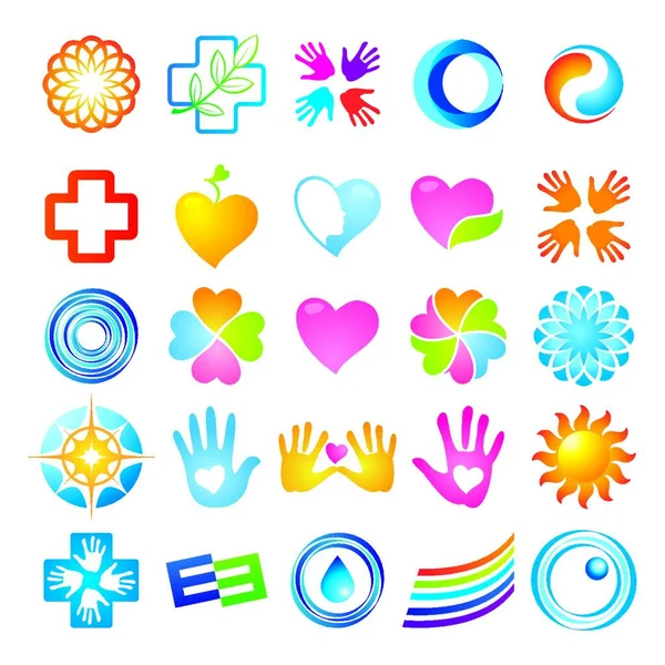 Icon Set Illustration Vectorielle Colorée — Image vectorielle