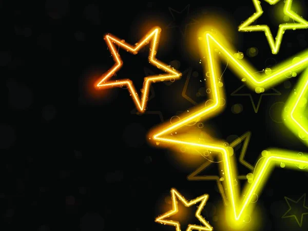 Светящиеся Неоновые Звезды — стоковый вектор