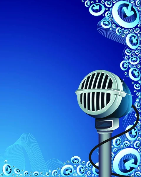 Icône Microphone Illustration Simple Web — Image vectorielle