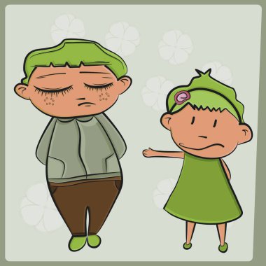 Erkek ve kız vektör illüstrasyonu