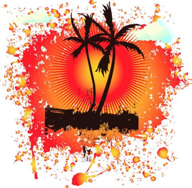 palmiye ağaçları vektör çizim