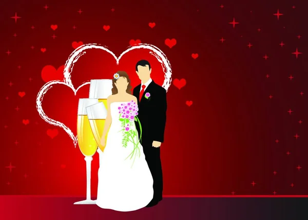 Wedding Background Stylish Vector Illustration — Stock Vector