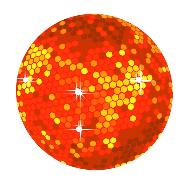 Leuchtend Rote Discokugel Grafische Vektorillustration — Stockvektor