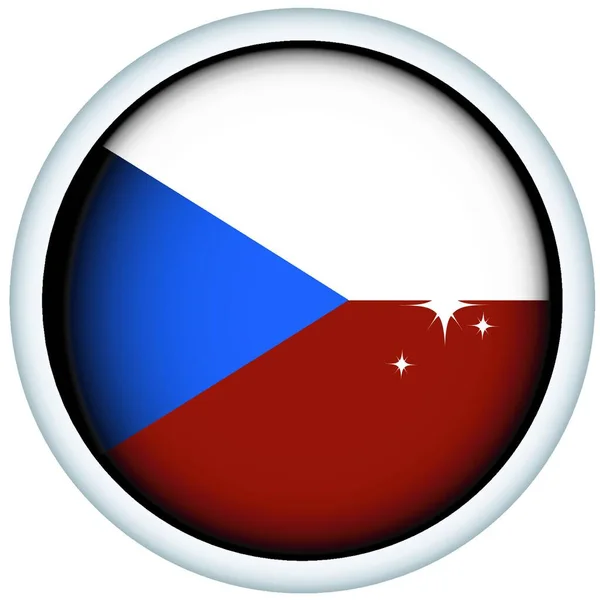 Botón Bandera Checa Vector Ilustración — Vector de stock