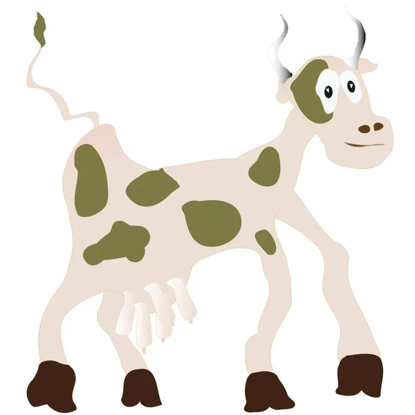 Desenhos Animados Bonito Vaca Vetor Ilustração —  Vetores de Stock